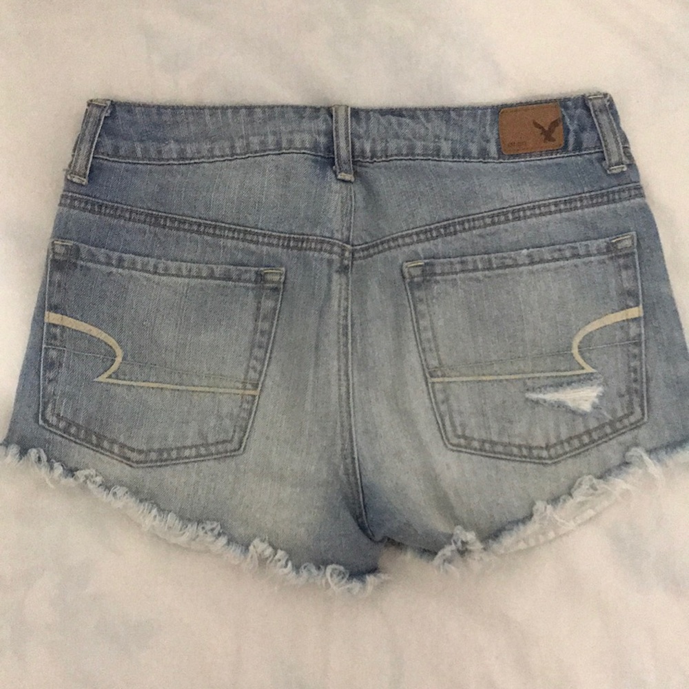 Forever 21 Blue Denim Ripped Shorts - Picture 3 of 3